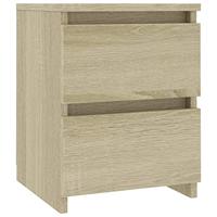 VidaXL Nachtkastje 30x30x40 cm bewerkt hout sonoma eikenkleurig - thumbnail