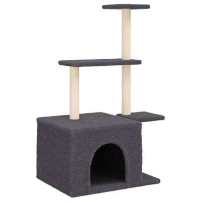 VidaXL Kattenmeubel met sisal krabpalen 110 cm donkergrijs