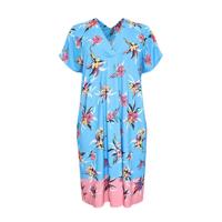 Yoek gebloemde jurk blauw/roze/wit - thumbnail