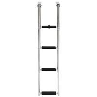Boordladder inklapbaar met 4 sporten roestvrij staal - thumbnail