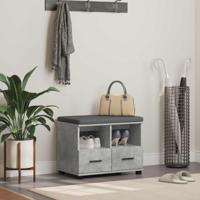 Halbank met kussen met lade Beton Grijs 60 x 38 x 46 cm - thumbnail