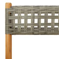 Tuinstoelen 6 st inklapbaar poly rattan en massief hout grijs - thumbnail