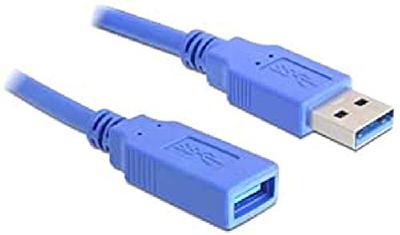 Delock USB-kabel USB 3.2 Gen1 (USB 3.0 / USB 3.1 Gen1) USB-A stekker, USB-A bus 1.00 m Blauw Vergulde steekcontacten 82538