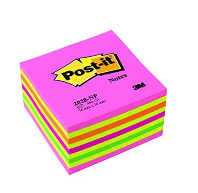 Post-it Notes kubus, 450 vel, ft 76 x 76 mm, roze-geel tinten