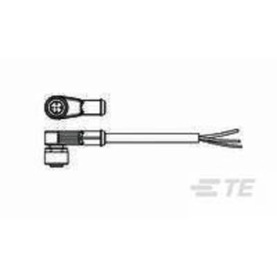TE Connectivity 1-2273104-3 Sensor/actuator connector, geassembleerd M12 Aantal polen (sensoren): 4 Bus, haaks 5.00 m 1 stuk(s)