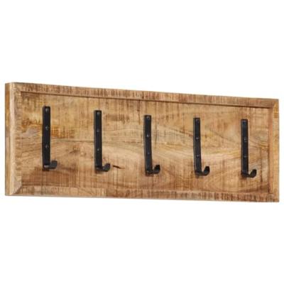 VidaXL Wandkapstok met 5 haken massief mangohout