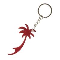 LG Imports sleutelhanger/flesopener palmboom 7 cm staal rood - thumbnail