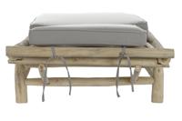 Solstol DKD Home Decor Natuurlijk Teakboom Polyester Lichtgrijs (209 x 86 x 35 cm) - thumbnail