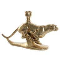 Kroonkandelaar DKD Home Decor Gouden Hars Aluminium Luipaard Tropisch Kroonkandelaar 25 x 6 x 14 cm - thumbnail