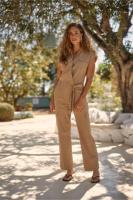 Nancy cargo jumpsuit - latte - 12858 - thumbnail