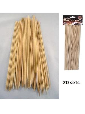 Partij van 20 zakjes ad 100 houten Sateprikkers met lengte 25cm
