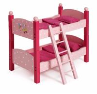 Houten Poppen Stapelbed - Vlinder Roze - thumbnail