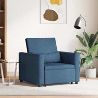 3-in-1 Enkele Sofa Bed Converteerbaar Blauw Stof - thumbnail