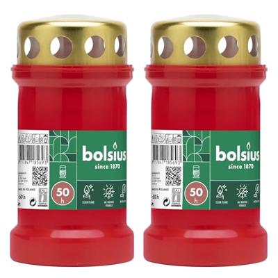 Bolsius Herdenkingskaars + Deksel Rood