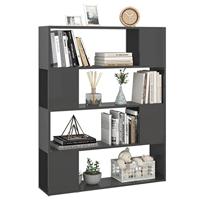 Boekenkast/kamerscherm 100x24x124 cm hoogglans grijs - thumbnail