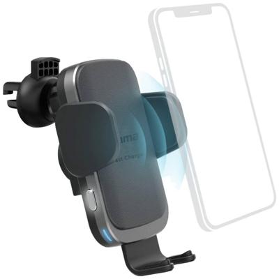 Hama Wireless Charger 10 W Magnetische aansluiting Qi Wireless Charging Zwart, Zilver Auto Met smartphonehouder