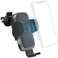 Hama Wireless Charger 10 W Magnetische aansluiting Qi Wireless Charging Zwart, Zilver Auto Met smartphonehouder - thumbnail
