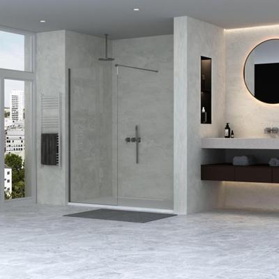 Adema Dawn Inloopdouche - 100x200cm - wandprofiel - stabilisatiestang - helder glas - zwart mat SW1128992/SW1381722/SW1381726 Adema Dawn Inloopdouche - 100x200cm - wandprofiel - stabilisatiestang - helder glas - zwart mat SW1128992/SW1381722/SW1381726