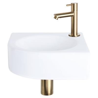 Fonteinset Differnz Cleo 30x30x10 cm Keramiek Wit Met Kraan Recht Mat Goud Differnz Fonteinset Differnz Cleo 30x30x10 cm Keramiek Wit Met Kraan Recht Mat Goud Differnz
