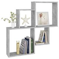 Wandschap kubus 80x15x78,5 cm spaanplaat betongrijs - thumbnail