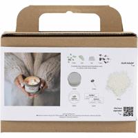 Creativ Company Mini hobbyset kaarsen maken, sojakaars met aventurien en amethist, crème, off white, 1 doos - thumbnail