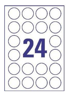 Etiket avery l7780-25 rond 40mm transparant 600st