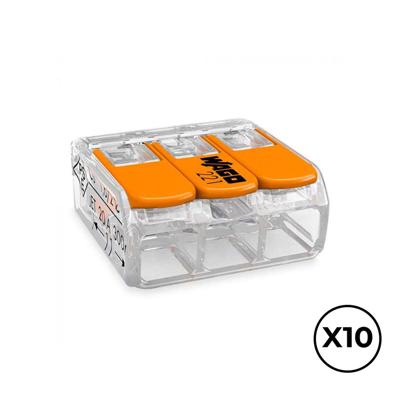 Snelsluiting Wago 18,8 x 18,6 x 8,4 mm 4 mm 450 V 3 conexiones (10 Stuks) Snelsluiting Wago 18,8 x 18,6 x 8,4 mm 4 mm 450 V 3 conexiones (10 Stuks)