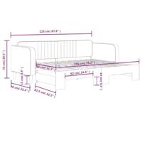 Slaapbank met onderschuifbed 80x200 cm fluweel donkergrijs - thumbnail