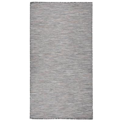 VidaXL Buitenkleed platgeweven 80x150 cm bruin en blauw