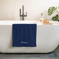 Handdoek borduren - Navy - thumbnail
