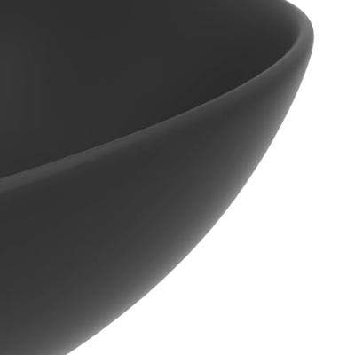 VidaXL Wastafel rond keramiek donkergrijs VidaXL Wastafel rond keramiek donkergrijs