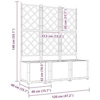 Tuin Bloempot 3 pcs Grijs 120 x 40 x 143 cm Staal - thumbnail