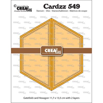Crealies • cardzz gatefold card zeshoek