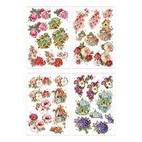 Creativ Company 3d vellen bloemen en vogels, 4 vellen - thumbnail