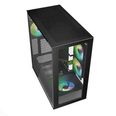 Sharkoon rebel c60 rgb midi tower behuizing (zwart | 2x usb-a | 1x usb-c | rgb | tempered glass)