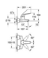 GROHE Euroeco wandkraan met koppelingen chroom 32776000 - thumbnail