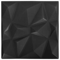 VidaXL 12 st wandpanelen 3d diamant 3 m² 50x50 cm zwart - thumbnail