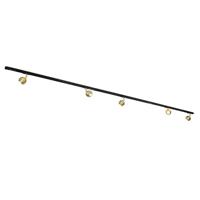 QAZQA Modern 1-fase railsysteem 5-lichts zwart met goud - Gissi - thumbnail