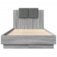 Bedframe met hoofdeinde bewerkt hout grijs sonoma 90x190 cm - thumbnail