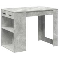 Bureau met lade en plank 102x62x77,5 cm bewerkt hout betongrijs - thumbnail