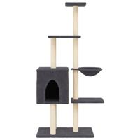 Kattenmeubel met sisal krabpalen 145 cm donkergrijs - thumbnail