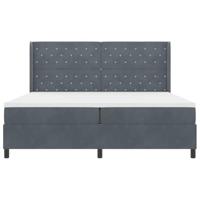 LED Boxspring Bed met Matras Donkergrijs 200 x 200 cm Fluweel - thumbnail