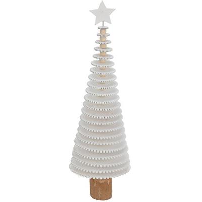 Decoratie Houten Kerstboom 12x40 cm Wit Assorti