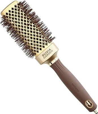 Olivia Garden Straight Wavy Bristle Gold&Brown Brush Ø40mm