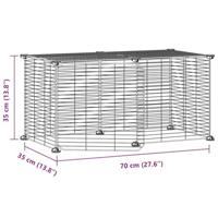 VidaXL Huisdierenkooi met deur 8 panelen 35x35 cm staal zwart - thumbnail