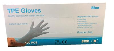 TPE wegwerphandschoenen s blauw 100