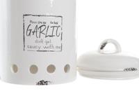 Tin DKD Home Decor 17,7 x 17,7 x 26 cm Wit Dolomite Knoflook - thumbnail