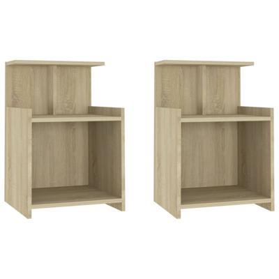 VidaXL Nachtkastjes 2 st 40x35x60 cm bewerkt hout sonoma eikenkleurig
