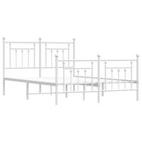 Bedframe met hoofd- en voeteneinde metaal wit 140x200 cm - thumbnail