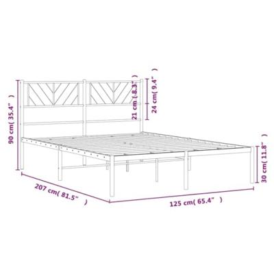 Bedframe met hoofdbord metaal zwart 120x200 cm Bedframe met hoofdbord metaal zwart 120x200 cm